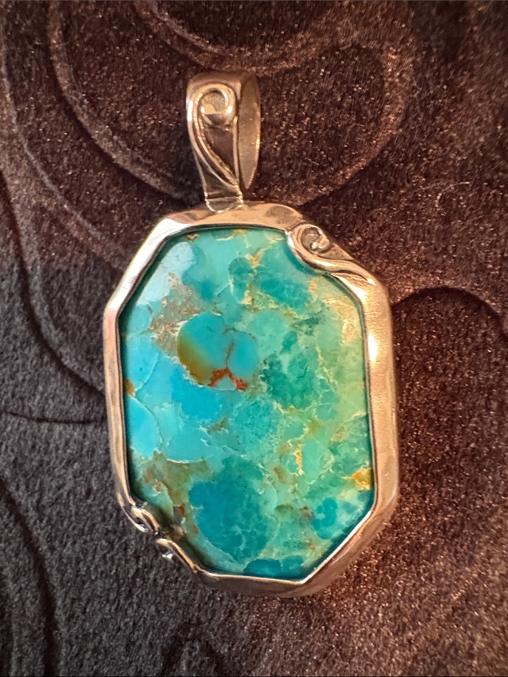 Grace & Heart Blue Turquoise Pendant Set In Sterling Silver (925) - Never Worn